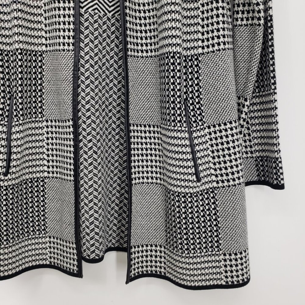 Talbots Houndstooth Plaid Open Front Long Cardiga… - image 7